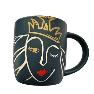 Starbucks Anniversary Blue Crown Wink Siren Etched Ceramic Handle Mug 14oz 2016